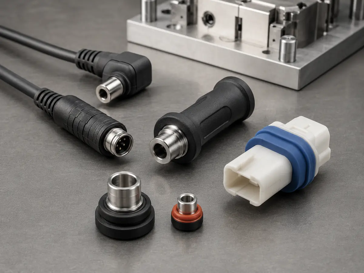 Silicone overmolding components and precision mold