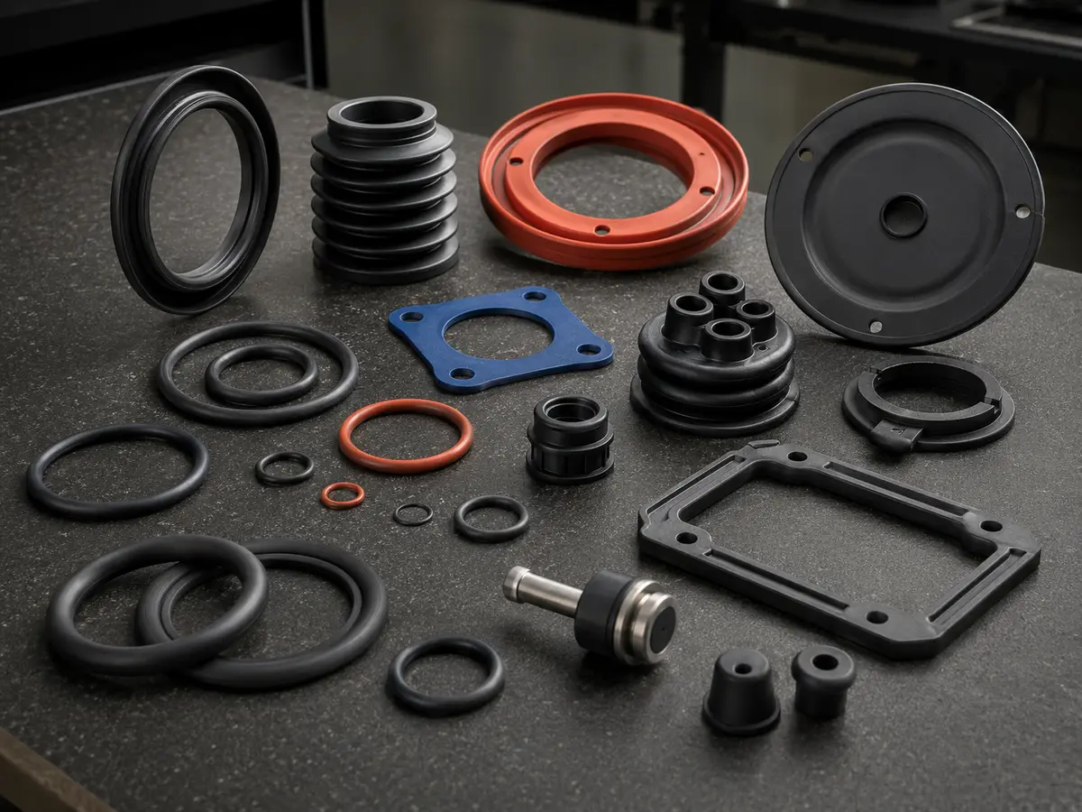 Custom silicone seals and gaskets prepared for inspection