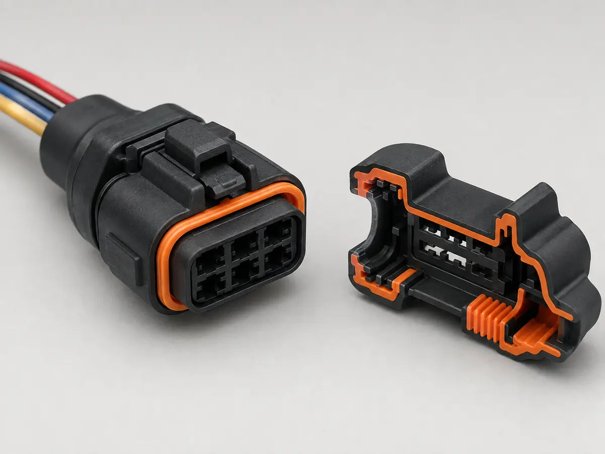 Automotive LSR Overmolded Waterproof Connector Housing
