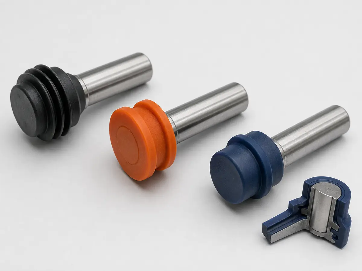 Automotive Tailgate Strut Metal Insert LSR Sealing Pin
