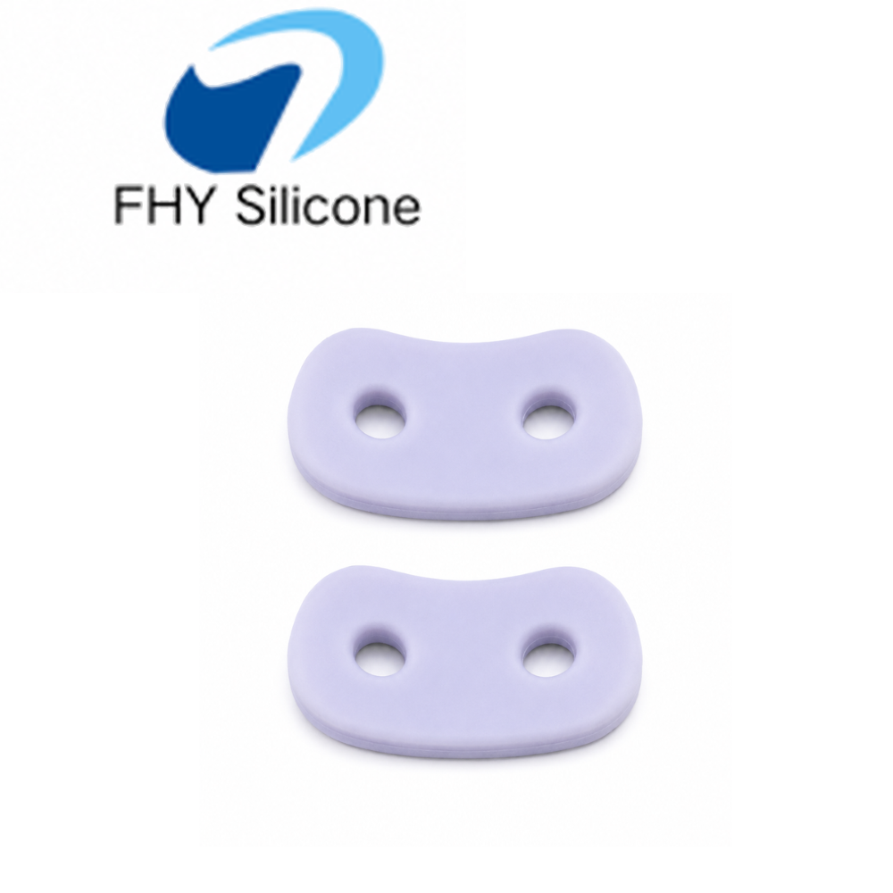 Curved Double-Hole Silicone Gasket Pad for Mounting Surfaces